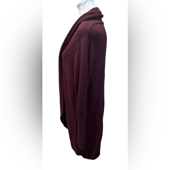 Leith | Burgundy Dolman Sleeve Shawl Collar Long Cardigan (L) - Picture 5 of 7
